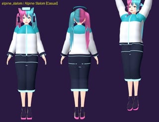 Alpine Slalom - front, back and jump pose