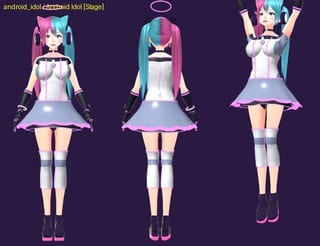 Android Idol - front, back and jump pose