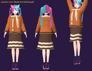 Maple Knit Set - front, back and jump pose