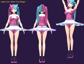 Ballet Tutu - front, back and jump pose