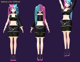 Bassdrop Chain - front, back and jump pose