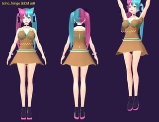 Boho Fringe - front, back and jump pose