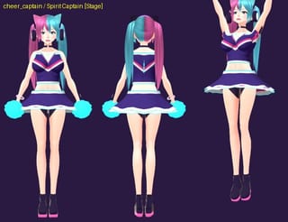 Spirit Captain - front, back and jump pose