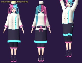 Head Chef - front, back and jump pose