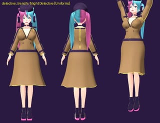Night Detective - front, back and jump pose
