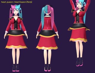 Heart Queen - front, back and jump pose