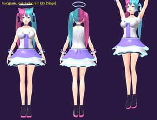 Hologram Idol - front, back and jump pose