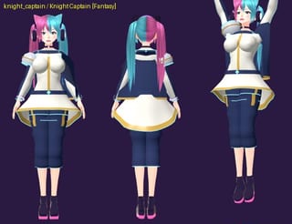 Knight Captain - front, back and jump pose