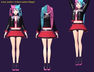 K-Rock Leather - front, back and jump pose