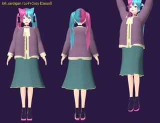 Lo-Fi Cozy - front, back and jump pose