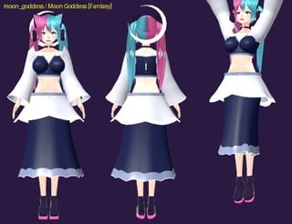 Moon Goddess - front, back and jump pose