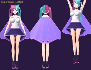 Nova Wingcape - front, back and jump pose
