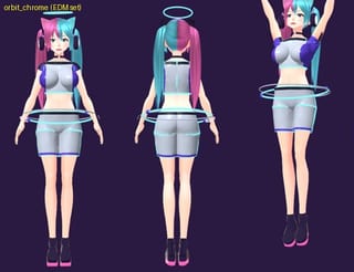 Orbit Chrome - front, back and jump pose