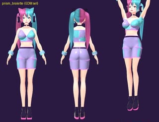 Prism Bralette - front, back and jump pose
