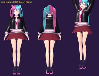 Riff Queen - front, back and jump pose