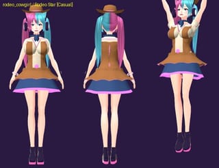 Rodeo Star - front, back and jump pose