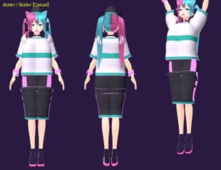 Skater - front, back and jump pose