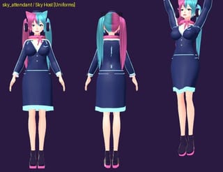 Sky Host - front, back and jump pose