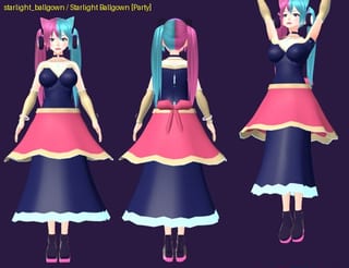 Starlight Ballgown - front, back and jump pose
