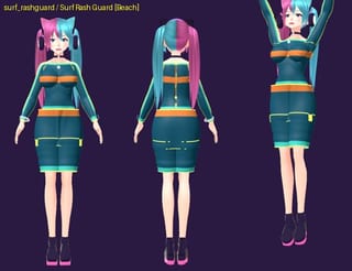 Surf Rash Guard - front, back and jump pose