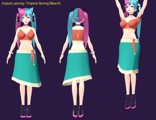 Tropical Sarong - front, back and jump pose