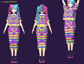 Uv Tiedye - front, back and jump pose