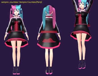 Vampire Countess - front, back and jump pose