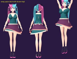 Tide Wrap - front, back and jump pose