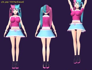 Y2K Pop - front, back and jump pose