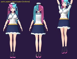Yacht Captain - front, back and jump pose